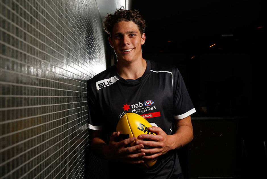 AFL 2015 Media - NAB AFL Draft Combine Portraits MELBOURNE, AUSTRALIA - OCTOBER 10: Charlie Curnow poses for a portrait during day 2 of the 2015 NAB AFL Draft Combine at Etihad Stadium, Melbourne on October 10, 2015. (Photo: Adam Trafford/AFL Media)